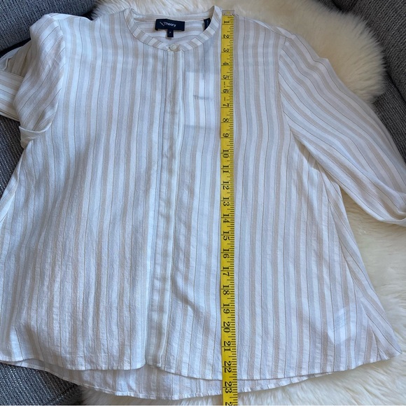 NWT Theory Easy Shirt in Corded Viscose-Cotton Size Petite - Picture 13 of 16